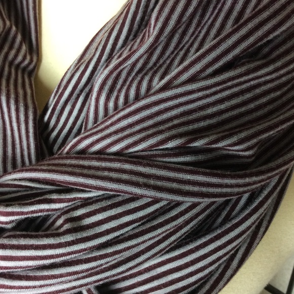 Grape and Gray Striped Infinity Scarf! - Picture 2 of 3